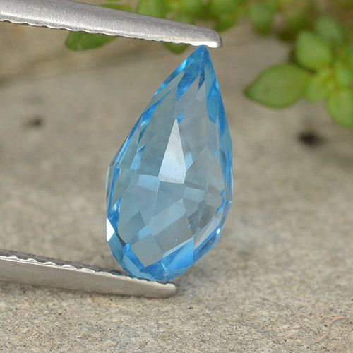 2.67ct 天然 瑞士蓝 黄玉, 泪滴形, VVS-VS