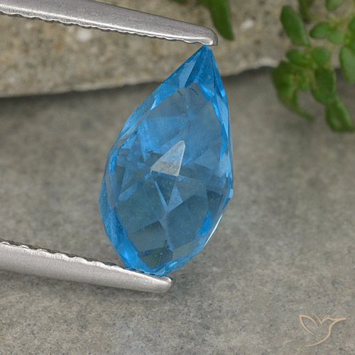 2.67ct 天然 瑞士蓝 黄玉, 泪滴形, VVS-VS