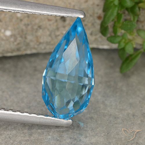 2.61ct 天然 瑞士蓝 黄玉, 泪滴形, VVS-VS
