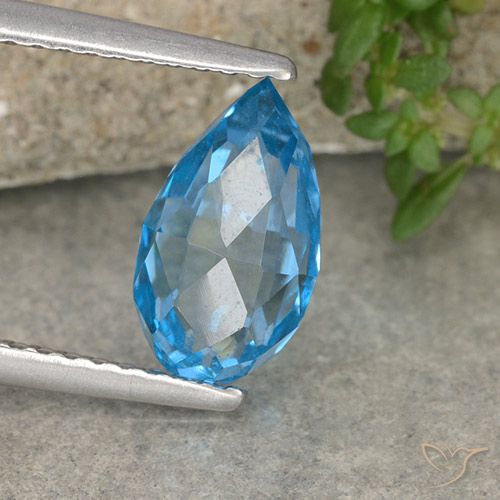 3.59ct 天然 瑞士蓝 黄玉, 泪滴形, VVS-VS