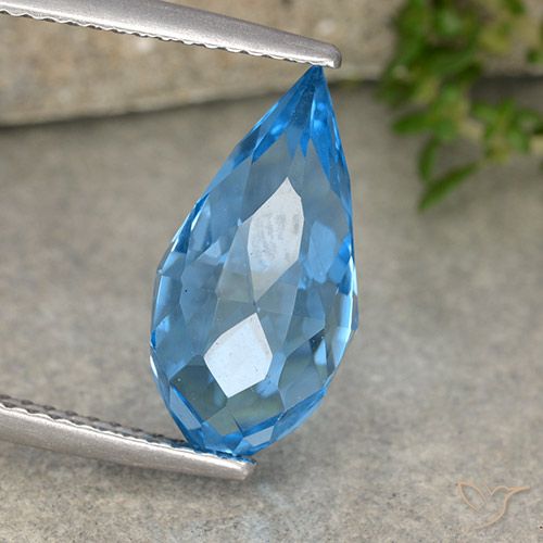 2.71ct 天然 瑞士蓝 黄玉, 泪滴形, VVS-VS