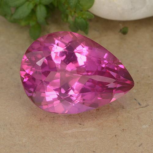 6.73ct 天然 中深粉色 黄玉, 梨形, VVS-VS
