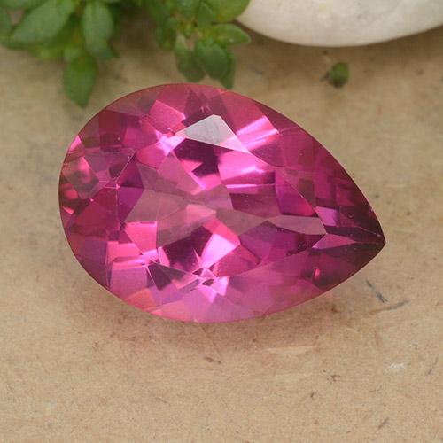 6.20ct 天然 中深粉色 黄玉, 梨形, VVS-VS