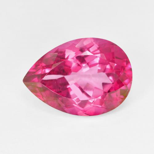 7.23ct 天然 艳粉色 黄玉, 梨形, VVS-VS