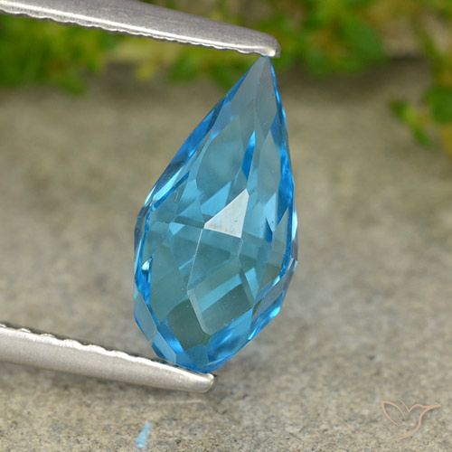 2.66ct 天然 瑞士蓝 黄玉, 泪滴形, VVS-VS