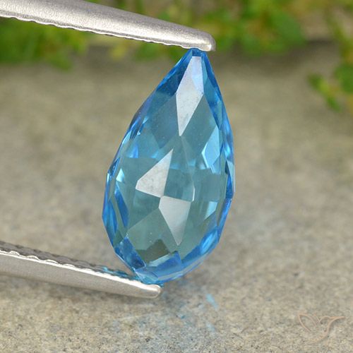 2.72ct 天然 瑞士蓝 黄玉, 泪滴形, VS