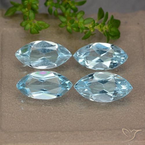 4.88ctw 天然 天蓝 黄玉, 榄尖形, VVS-VS