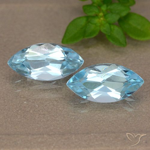 2.62ctw 天然 天蓝 黄玉, 榄尖形, VVS-VS