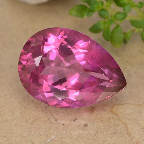 6.77ct 天然 艳粉色 黄玉, 梨形, VVS-VS