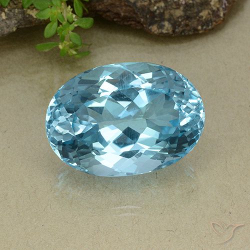 43.06ct 天然 瑞士蓝 黄玉, 椭圆形, VVS-VS