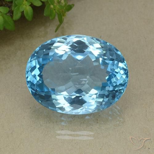 35.73ct 天然 瑞士蓝 黄玉, 椭圆形, VVS
