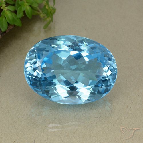 42.86ct 天然 瑞士蓝 黄玉, 椭圆形, VS