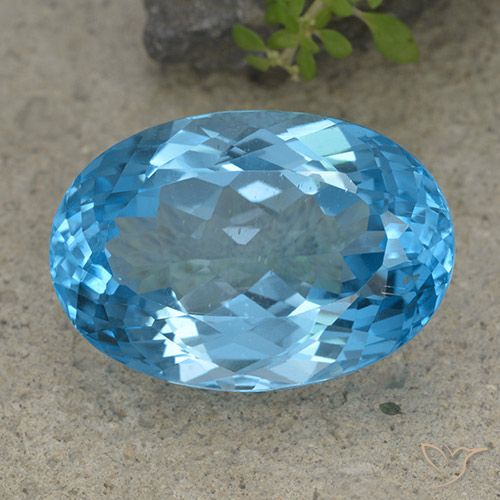 46.48ct 天然 瑞士蓝 黄玉, 椭圆形, VVS-VS