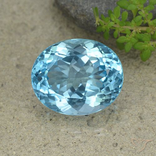 33.77ct 天然 瑞士蓝 黄玉, 椭圆形, VVS-VS