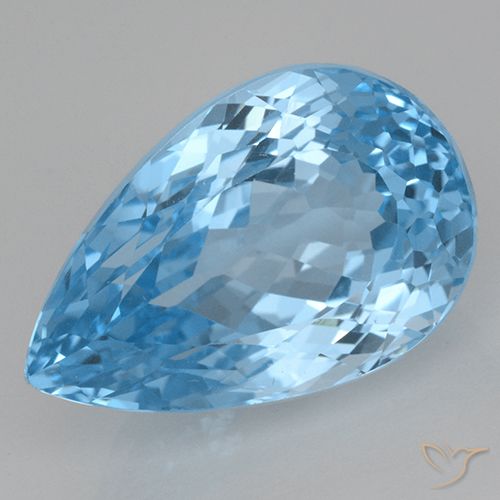 28.27ct 天然 瑞士蓝 黄玉, 梨形, VVS