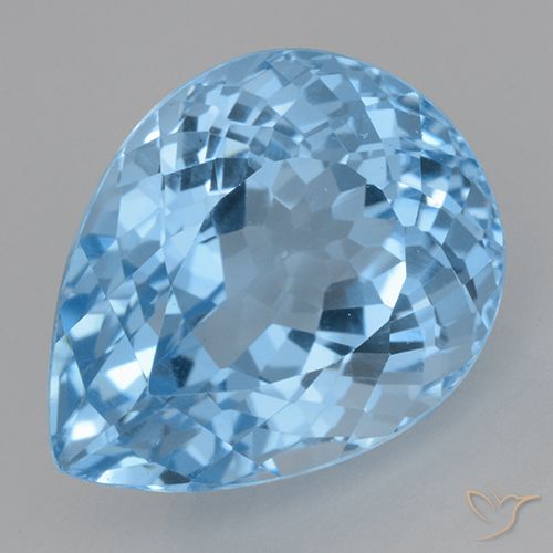 22.77ct 天然 瑞士蓝 黄玉, 梨形, VVS