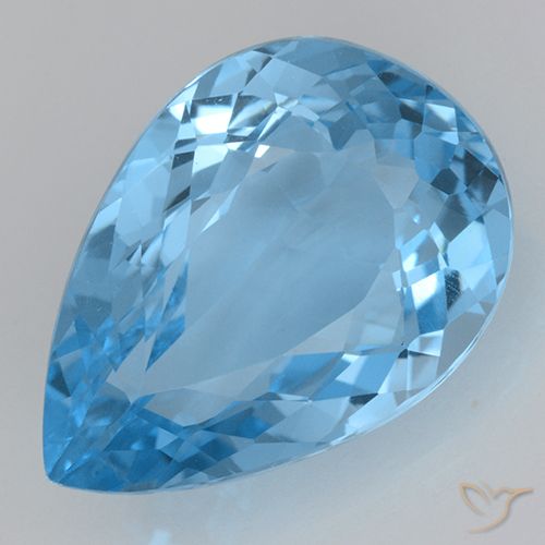 21.47ct 天然 瑞士蓝 黄玉, 梨形, VVS