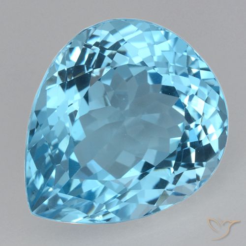 21.58ct 天然 瑞士蓝 黄玉, 梨形, VVS