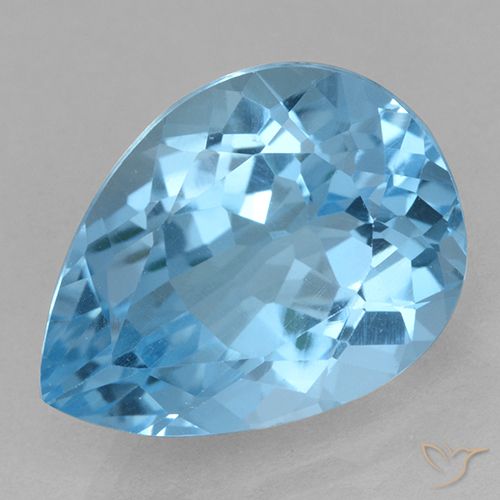 15.12ct 天然 天蓝 黄玉, 梨形, VVS-VS