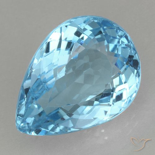 20.16ct 天然 瑞士蓝 黄玉, 梨形, VS