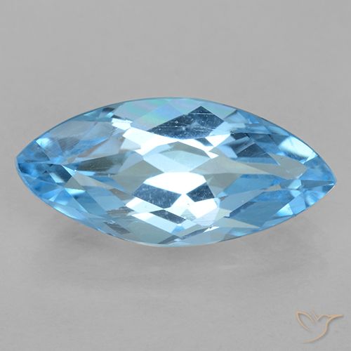 3.63ct 天然 瑞士蓝 黄玉, 榄尖形, VVS