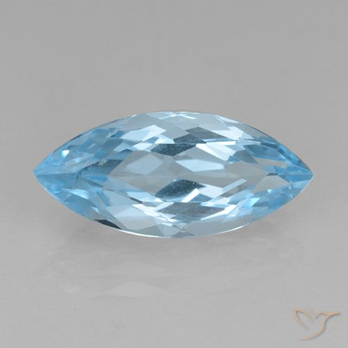 3.93ct 天然 天蓝 黄玉, 榄尖形, VVS