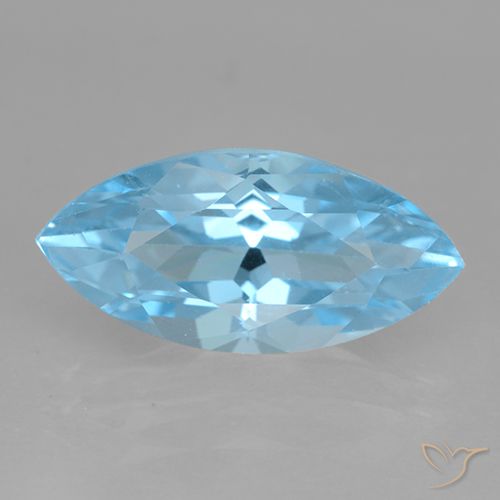 4.17ct 天然 瑞士蓝 黄玉, 榄尖形, VS