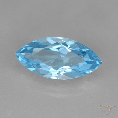 3.51ct 天然 天蓝 黄玉, 榄尖形, VVS-VS