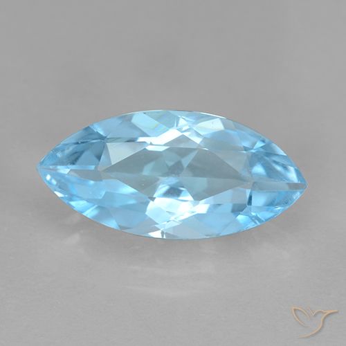 3.75ct 天然 天蓝 黄玉, 榄尖形, VVS-VS