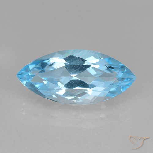 3.47ct 天然 瑞士蓝 黄玉, 榄尖形, VVS