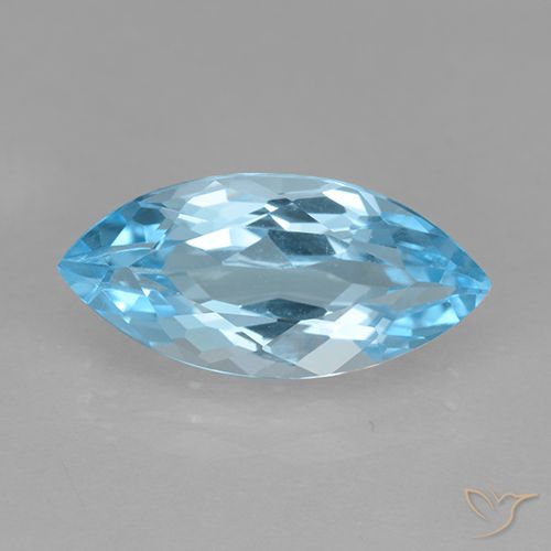 3.82ct 天然 天蓝 黄玉, 榄尖形, VVS-VS