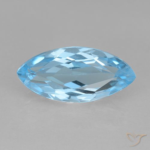 3.54ct 天然 瑞士蓝 黄玉, 榄尖形, VVS-VS