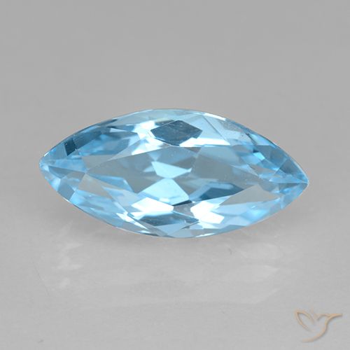 4.01ct 天然 天蓝 黄玉, 榄尖形, VVS-VS