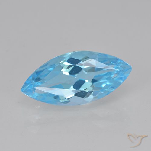 4.06ct 天然 瑞士蓝 黄玉, 榄尖形, VVS