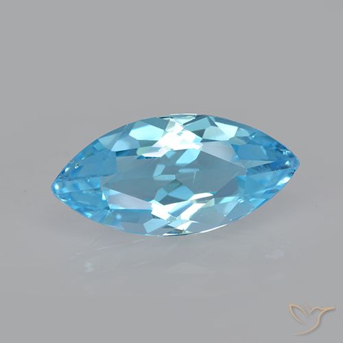 3.75ct 天然 瑞士蓝 黄玉, 榄尖形, VVS