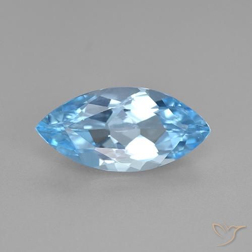 3.75ct 天然 天蓝 黄玉, 榄尖形, VVS-VS