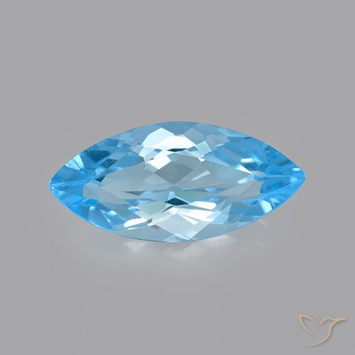 3.40ct 天然 瑞士蓝 黄玉, 榄尖形, VVS-VS