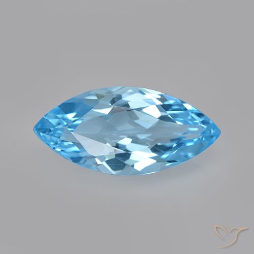 3.19ct 天然 瑞士蓝 黄玉, 榄尖形, VVS-VS
