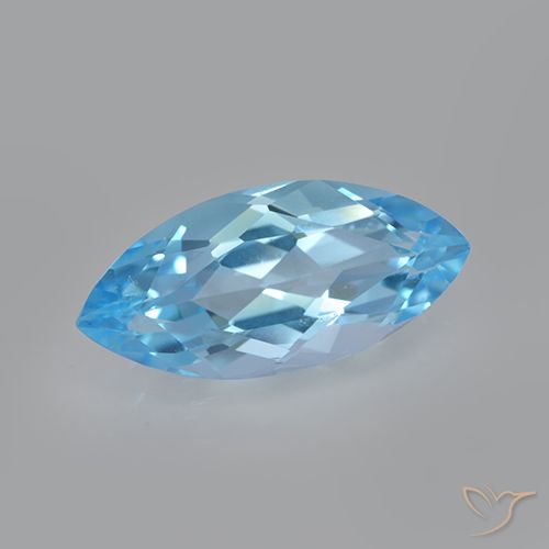 3.68ct 天然 瑞士蓝 黄玉, 榄尖形, VVS-VS