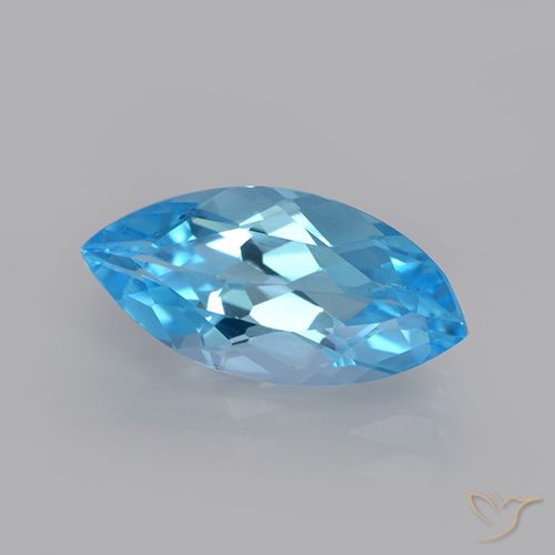 3.70ct 天然 瑞士蓝 黄玉, 榄尖形, VVS