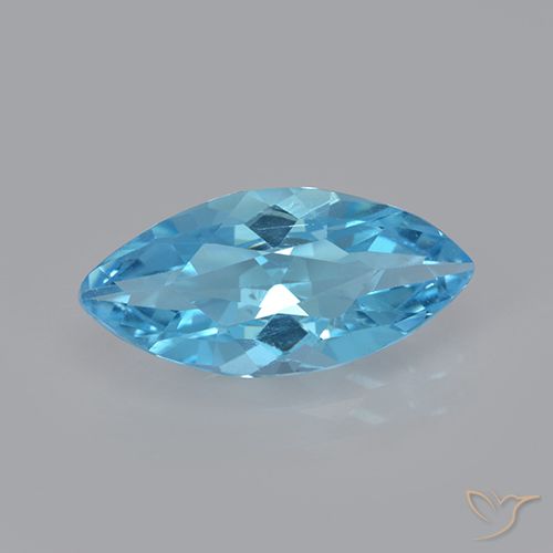 3.34ct 天然 瑞士蓝 黄玉, 榄尖形, VVS