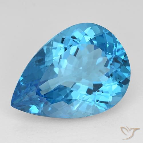21.70ct 天然 瑞士蓝 黄玉, 梨形, IF