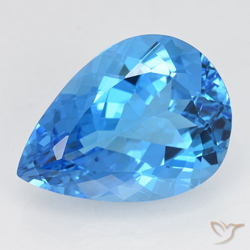 24.07ct 天然 瑞士蓝 黄玉, 梨形, VVS