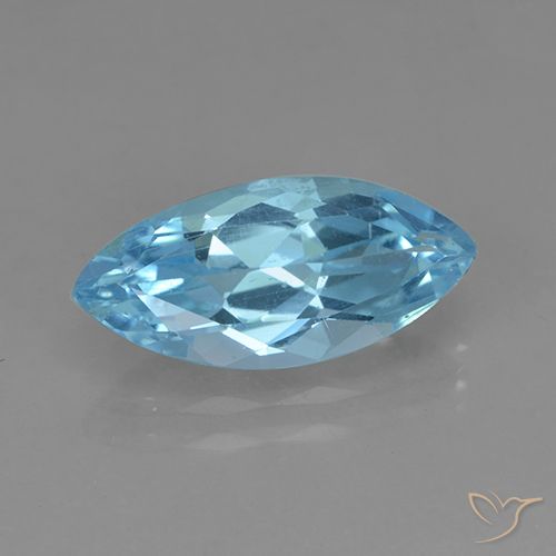 3.46ct 天然 天蓝 黄玉, 榄尖形, VVS-VS