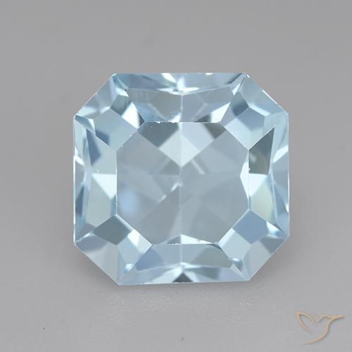 5.73ct 天然 天蓝 黄玉, 祖母绿式切割, VVS-VS