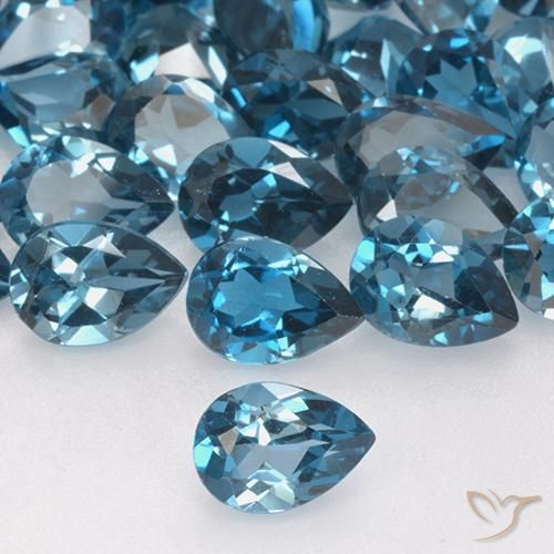 0.79ct 天然 蓝色 黄玉, 梨形, VVS-VS