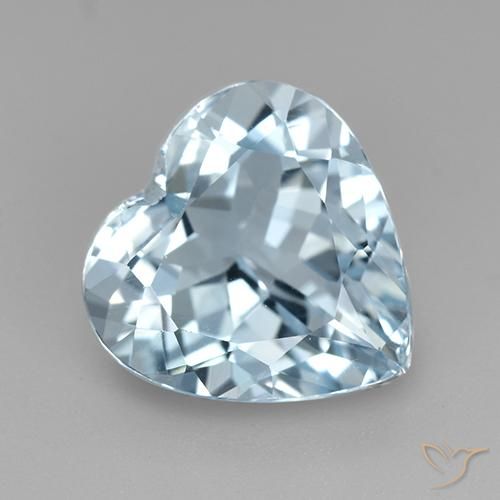 3.92ct 天然 天蓝 黄玉, 心形, VVS-VS