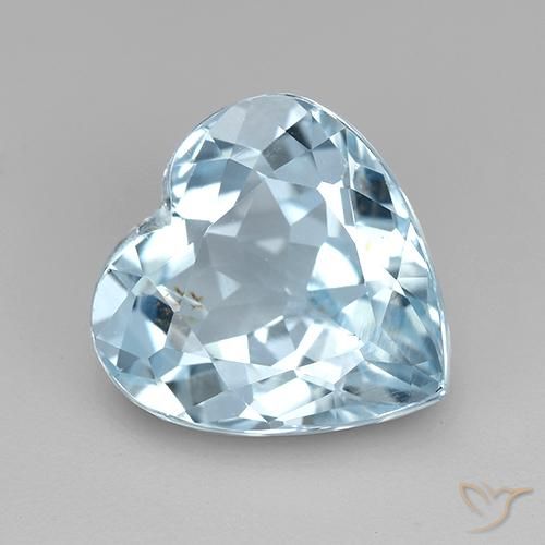 4.34ct 天然 天蓝 黄玉, 心形, VVS-VS