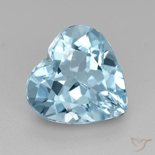4.06ct 天然 天蓝 黄玉, 心形, VVS-VS