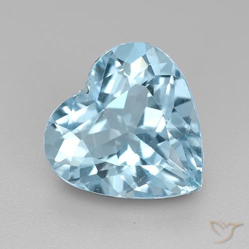 3.84ct 天然 天蓝 黄玉, 心形, VVS-VS